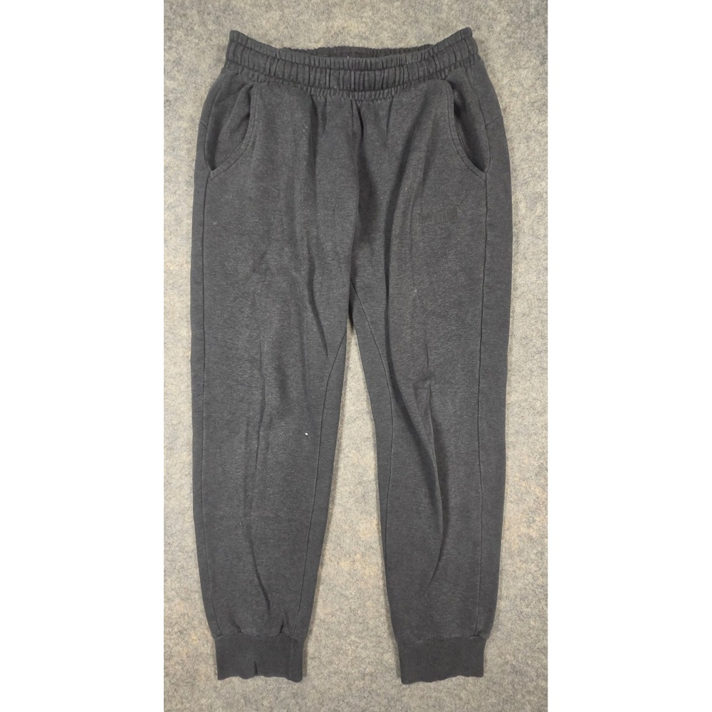 Puma Mens Essentials Fleece Joggers Charcoal Gray Sweatpants Size M